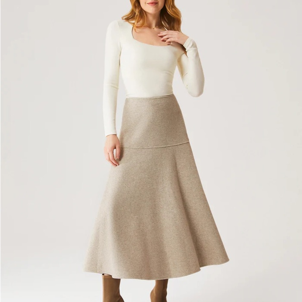 OGL FuzzLuxe Flared Maxi Skirt Heather Morganite